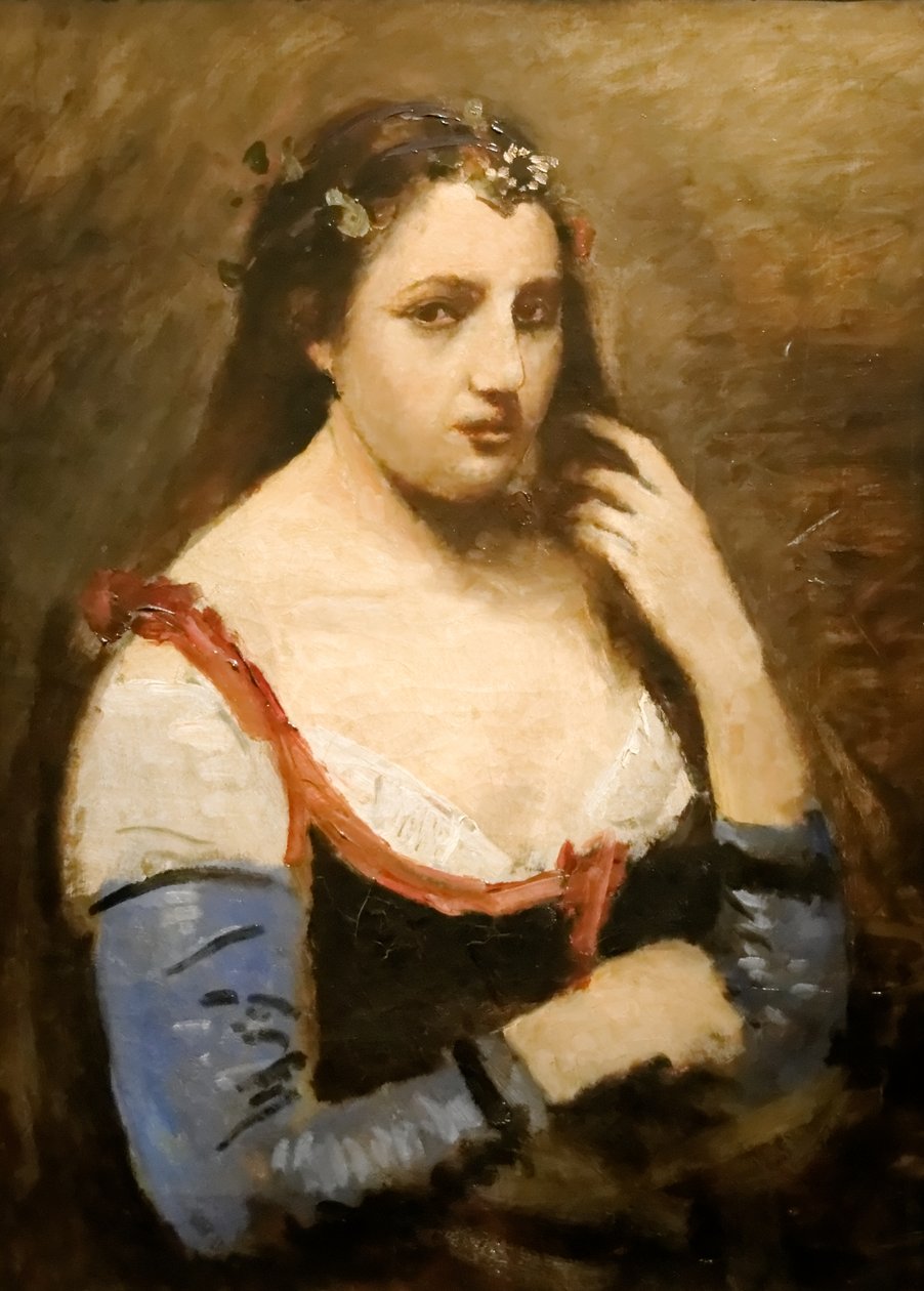 Kobieta z stokrotkami autorstwa Jean Baptiste Camille Corot