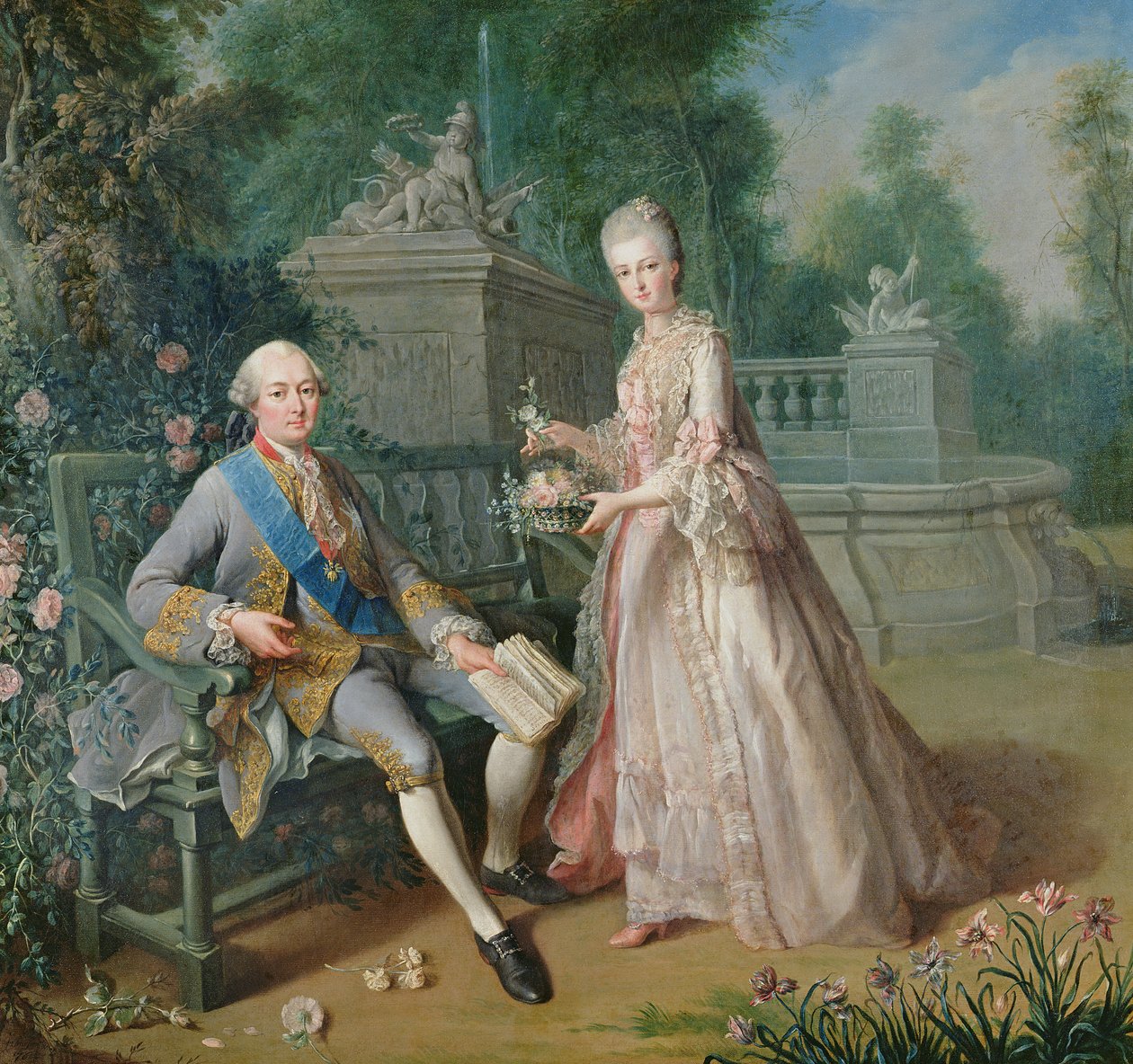Louis Jean Marie de Bourbon, książę de Penthievre z córką Louise-Marie Adelaide autorstwa Jean Baptiste Charpentier