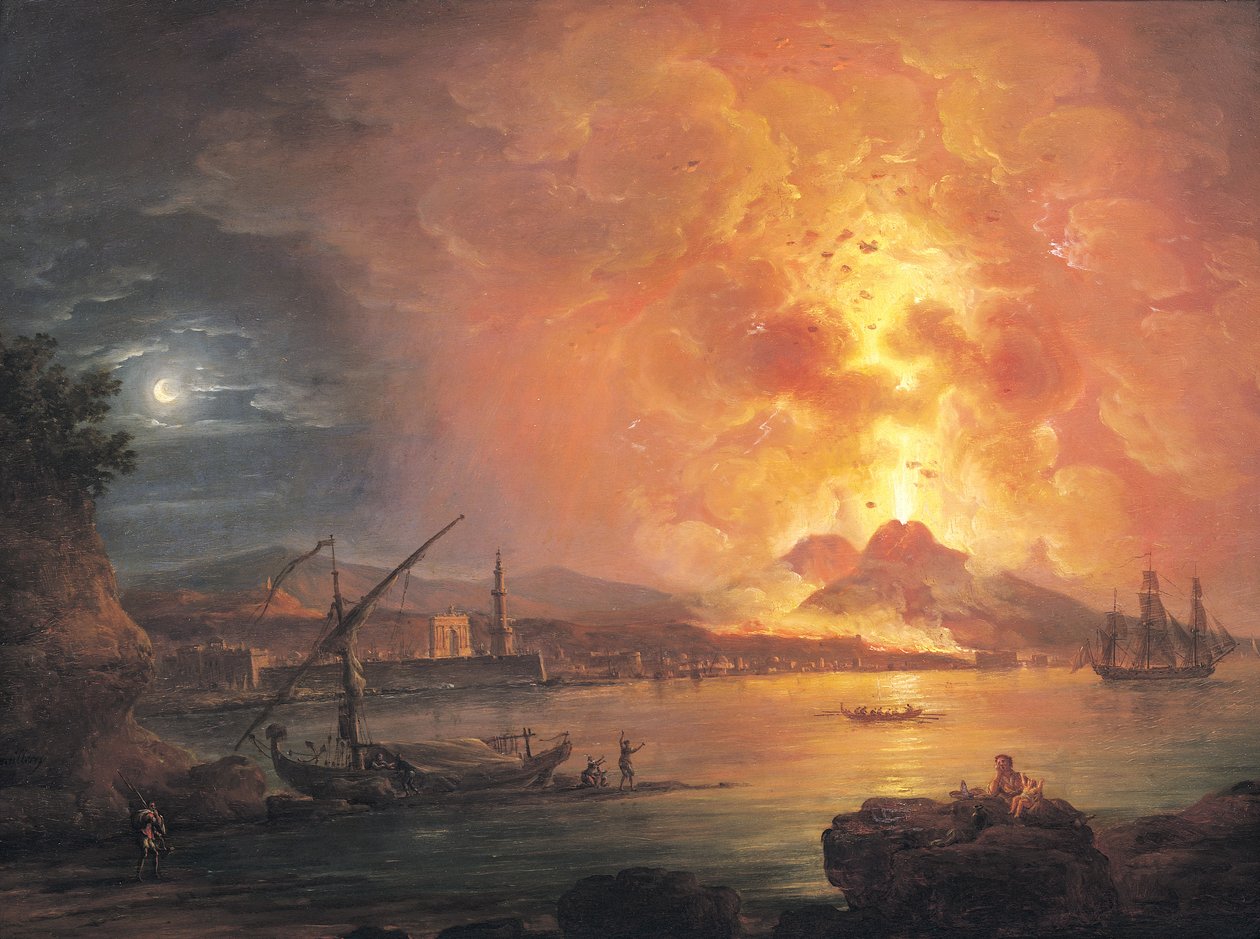Erupcja Wezuwiusza autorstwa Jean Baptiste Genillion