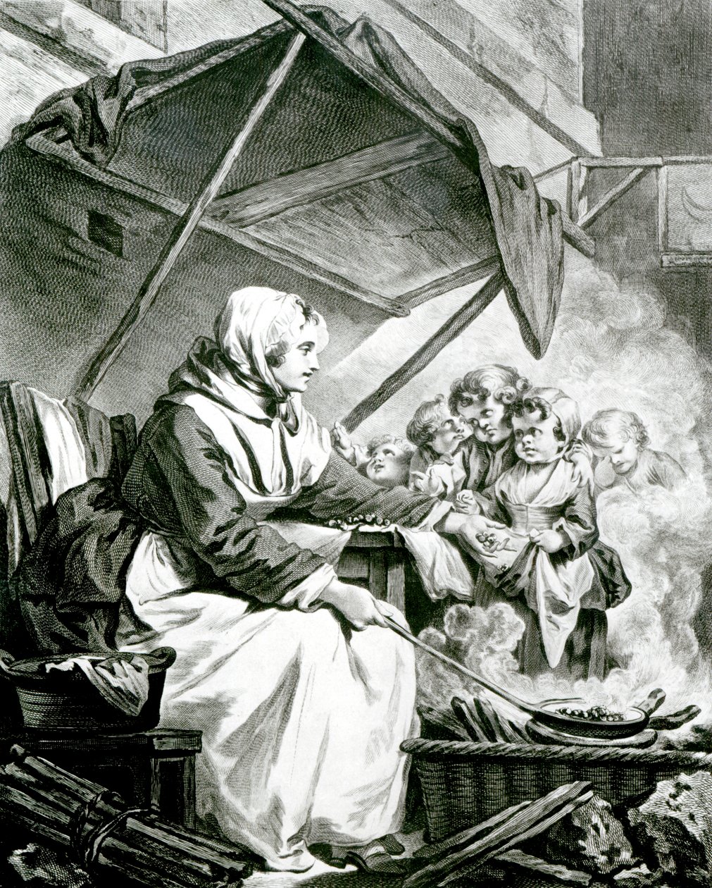 Targowanie się o kasztany autorstwa Jean Baptiste Greuze