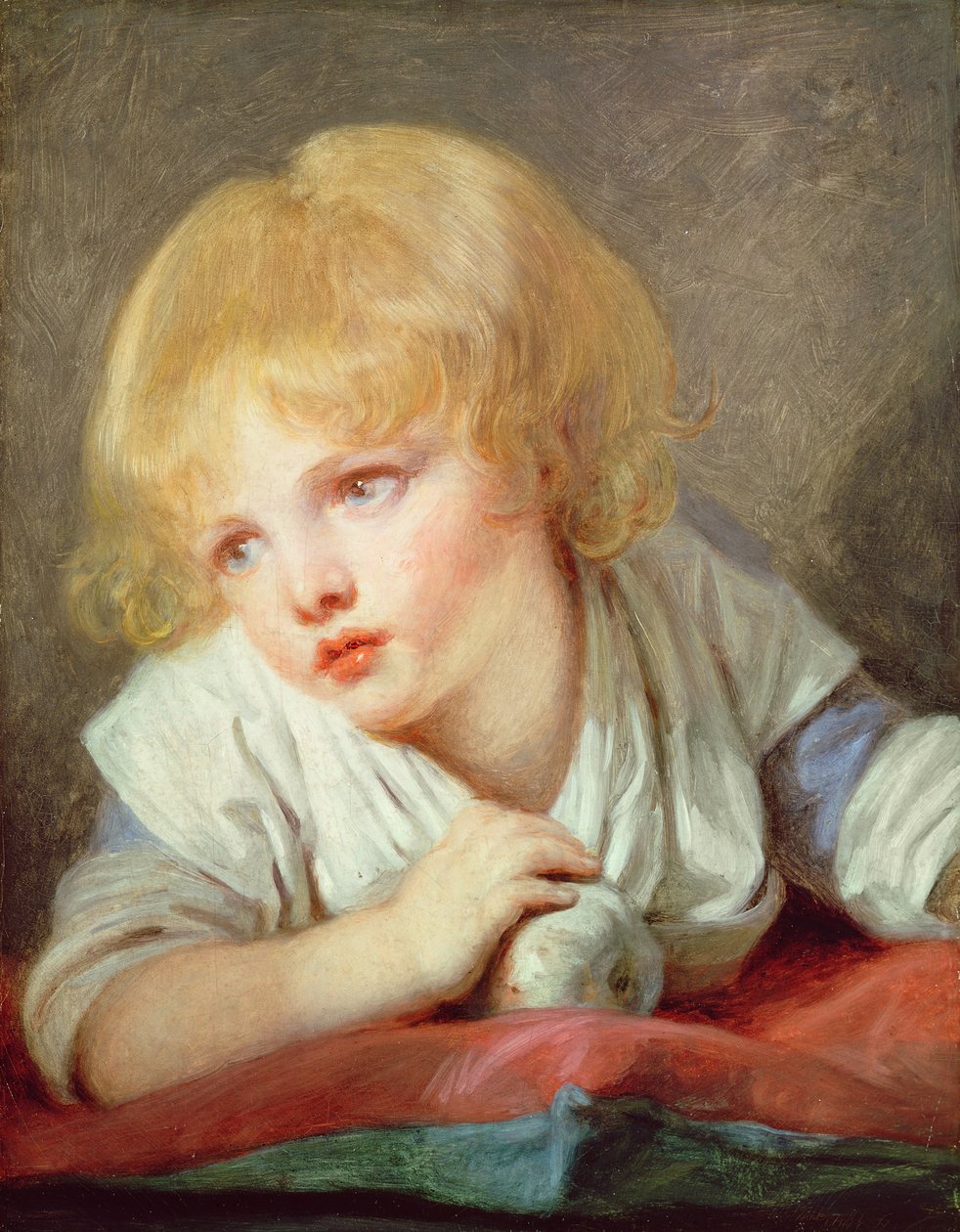 Dziecko z jabłkiem, koniec XVIII wieku autorstwa Jean Baptiste Greuze