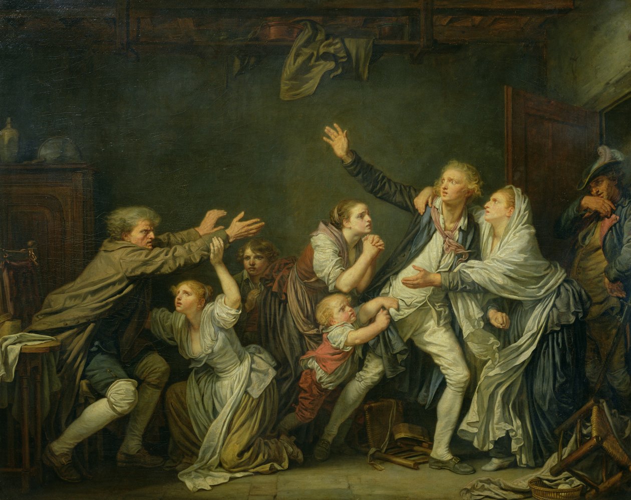 Klątwa Ojca lub Niewdzięczny Syn, 1777 autorstwa Jean Baptiste Greuze