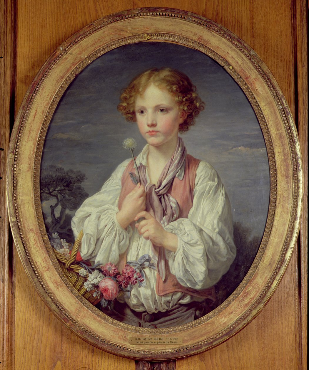 Chłopiec z koszem kwiatów autorstwa Jean Baptiste Greuze