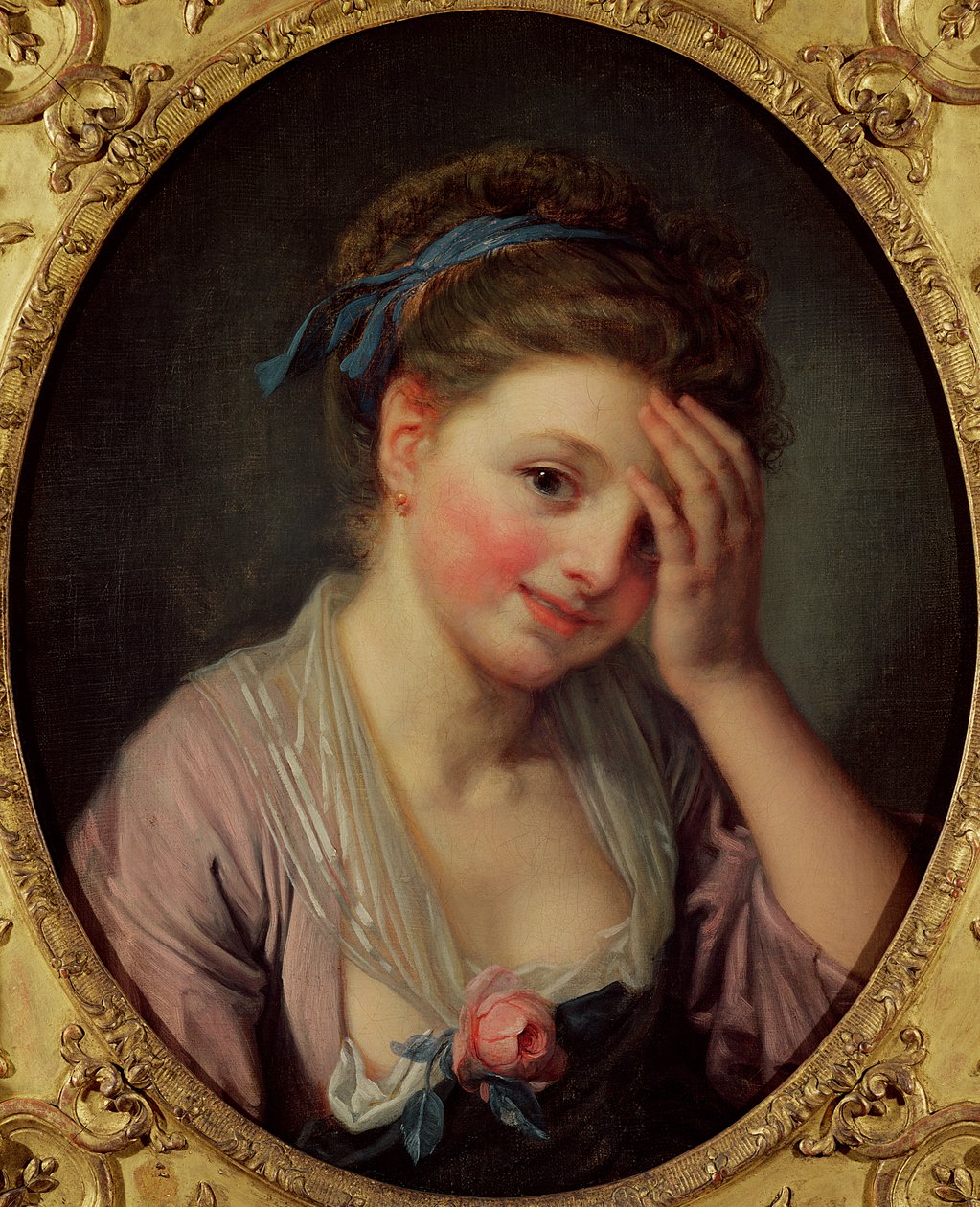 Młoda dziewczyna z różą autorstwa Jean Baptiste Greuze