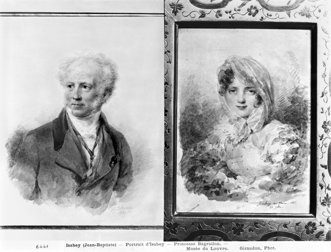 Autoportret i portret księżnej Bagration, 1841 i 1812 autorstwa Jean Baptiste Isabey