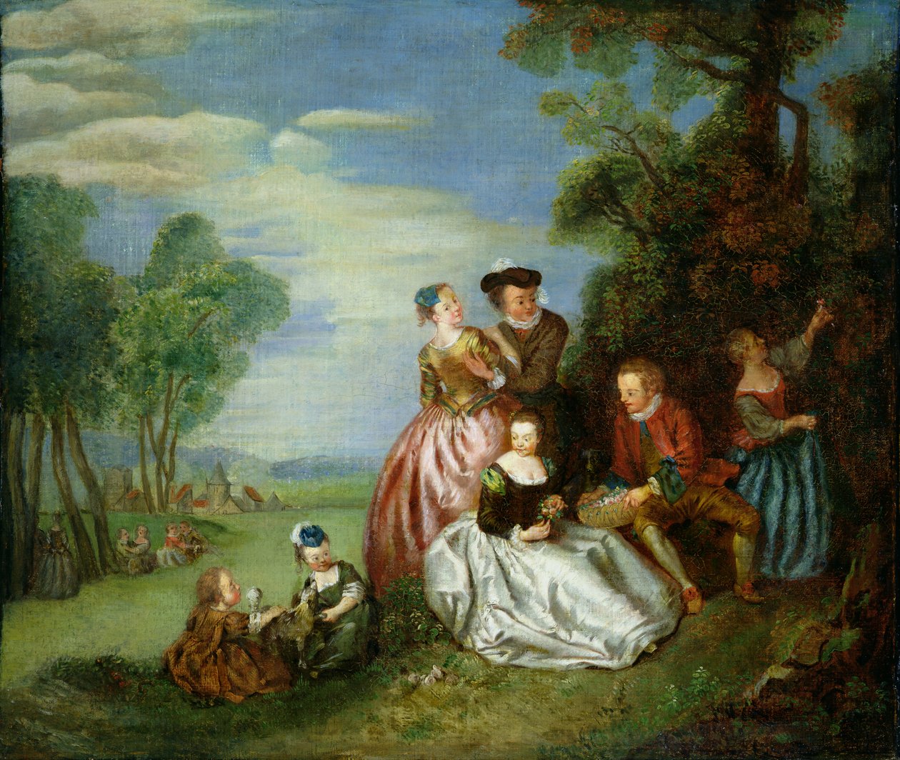 Rozmowa w parku autorstwa Jean Baptiste Joseph Pater