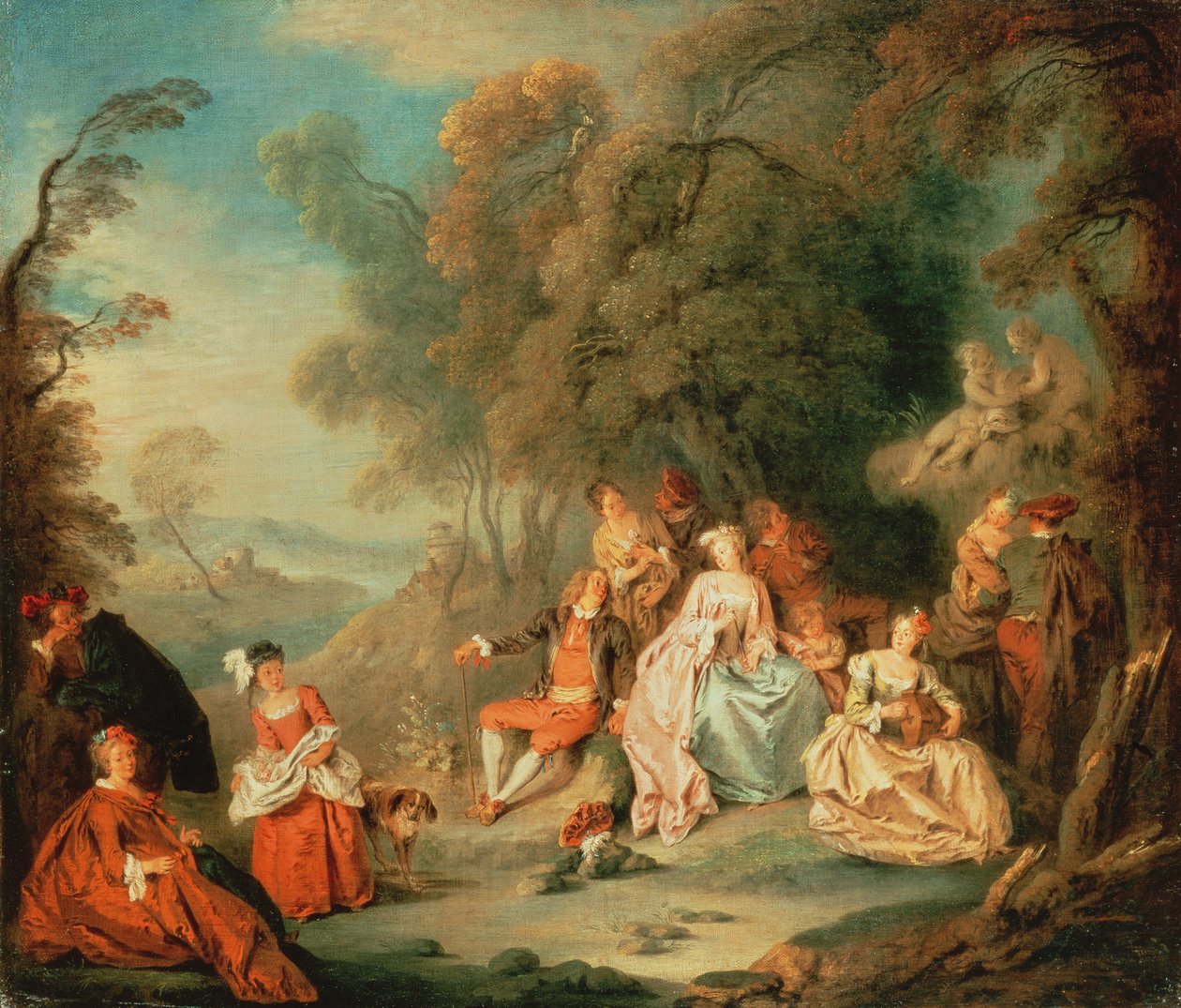 Elegancka firma w parku autorstwa Jean Baptiste Joseph Pater