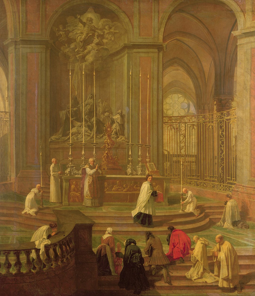 Msza kanonika Antoine de La Porte lub Ołtarz Notre Dame, 1708-10 autorstwa Jean Baptiste Jouvenet
