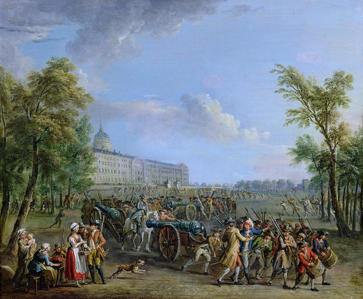 Grabież Inwalidów, 14 lipca 1789 autorstwa Jean Baptiste Lallemand