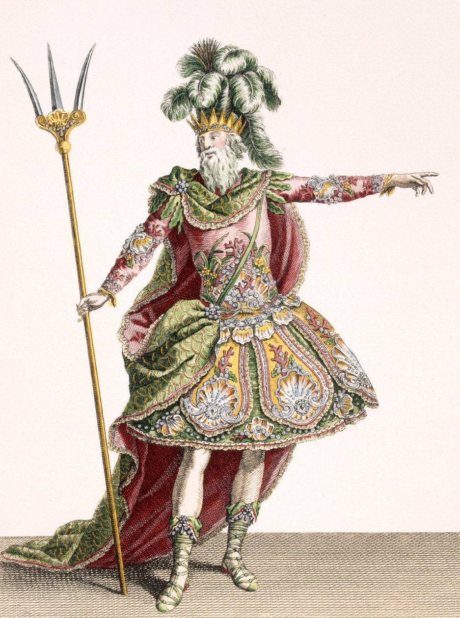 Kostium dla Neptuna w kilku operach, grawerowany przez Rene Gaillard (ok.1719-90) ok.1780 autorstwa Jean Baptiste Martin