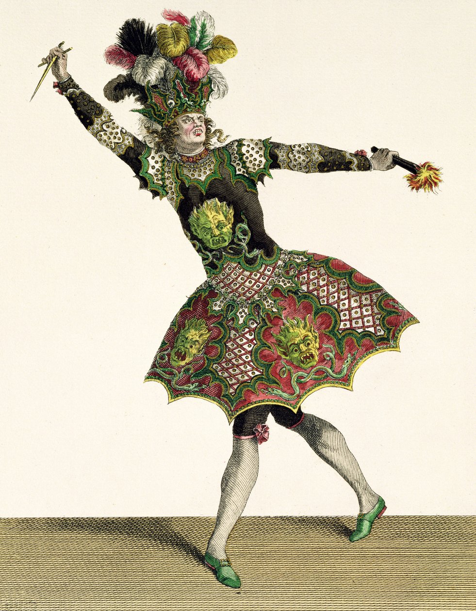 Kostium dla demona z „Armide”, „Psyche” i kilku innych oper, grawerowany przez artystę, ok. 1780 autorstwa Jean Baptiste Martin
