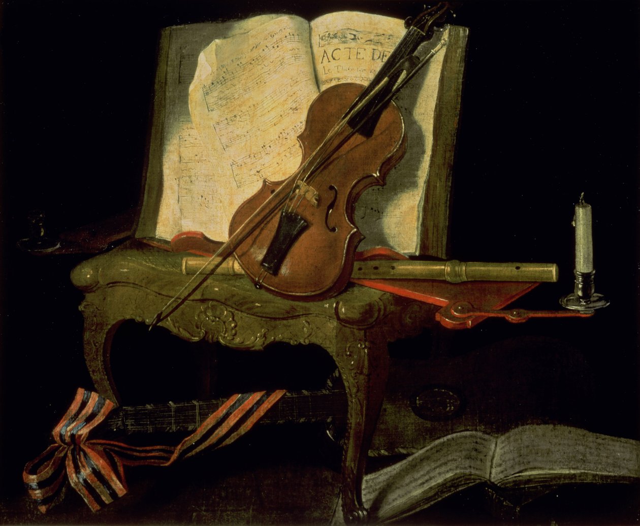 Martwa natura ze skrzypcami autorstwa Jean Baptiste Oudry