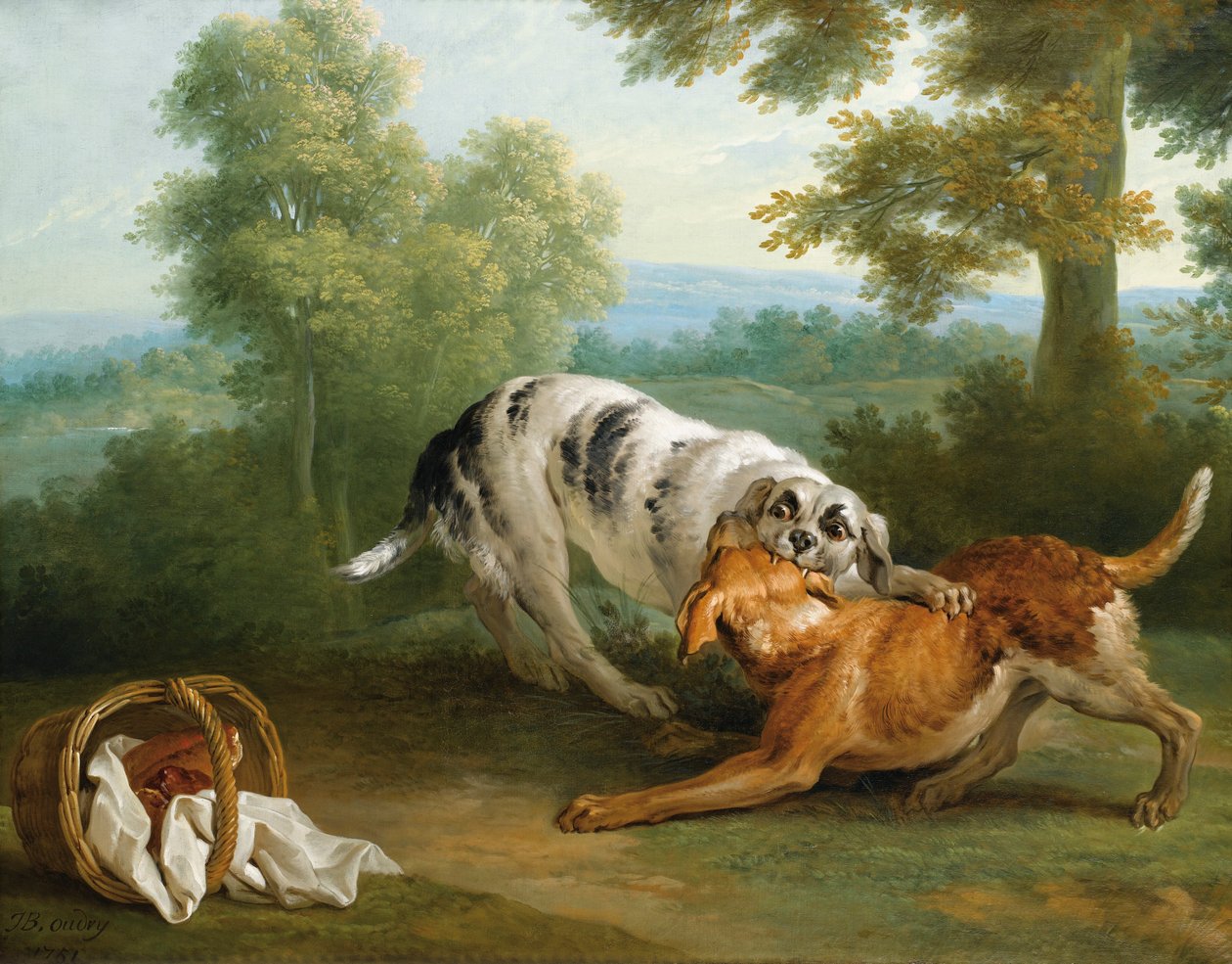 Pies niosący obiad swojemu panu autorstwa Jean Baptiste Oudry