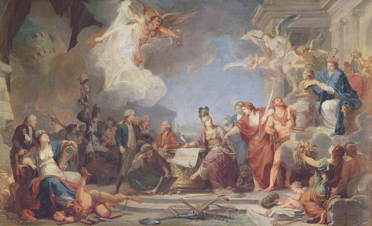 Alegoria Deklaracji Praw Człowieka, 1790 autorstwa Jean Baptiste Regnault