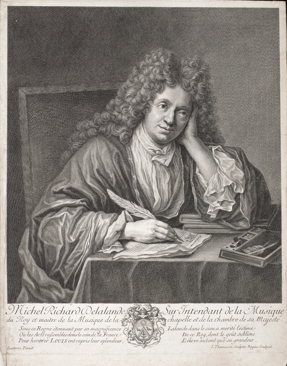 Michel Richard Delalande (1657-1726) grawerowane przez Simona Thomassina (1655-1733) autorstwa Jean Baptiste Santerre