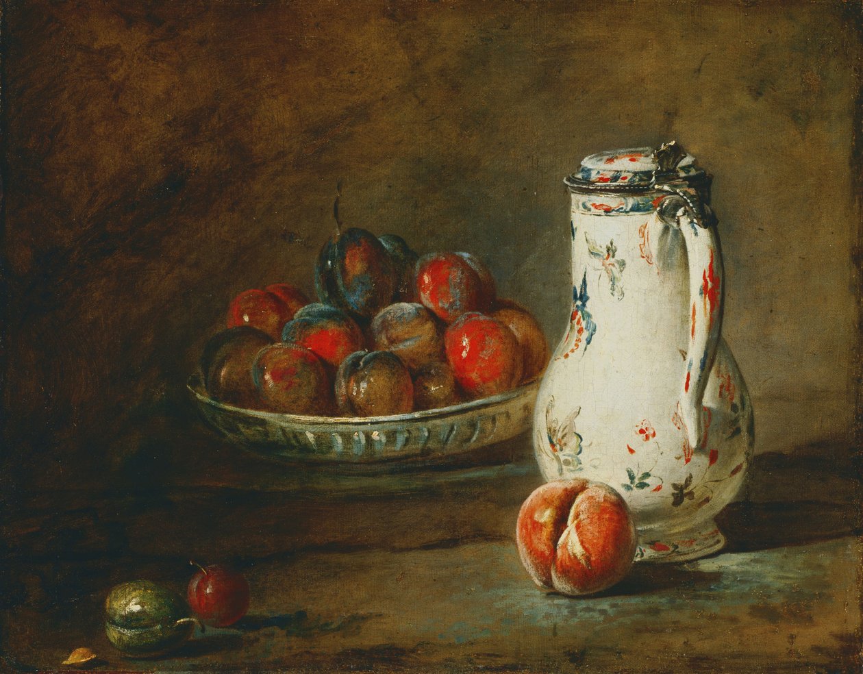 Miska śliwek autorstwa Jean Baptiste Simeon Chardin