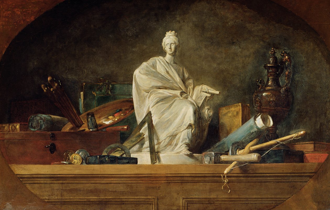 Atrybuty sztuki, 1765 autorstwa Jean Baptiste Simeon Chardin