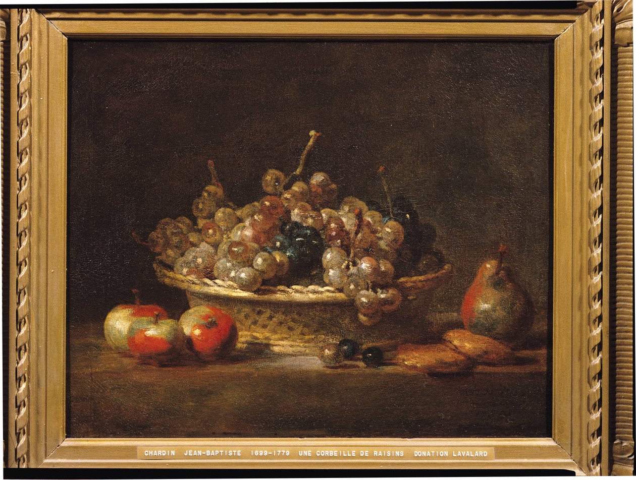 Kosz winogron, 1765 autorstwa Jean Baptiste Simeon Chardin