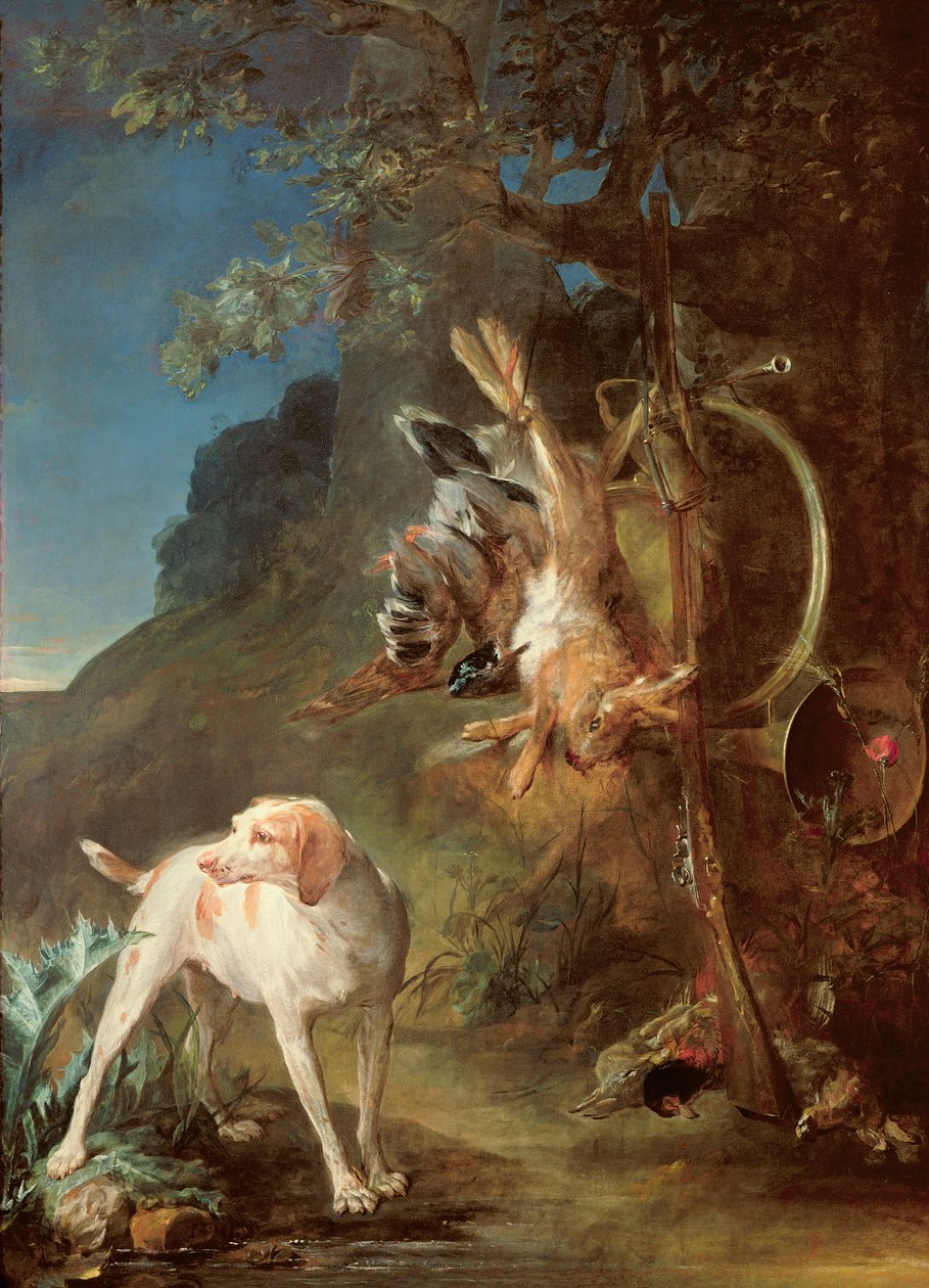 Pies i zwierzyna, 1730 autorstwa Jean Baptiste Simeon Chardin
