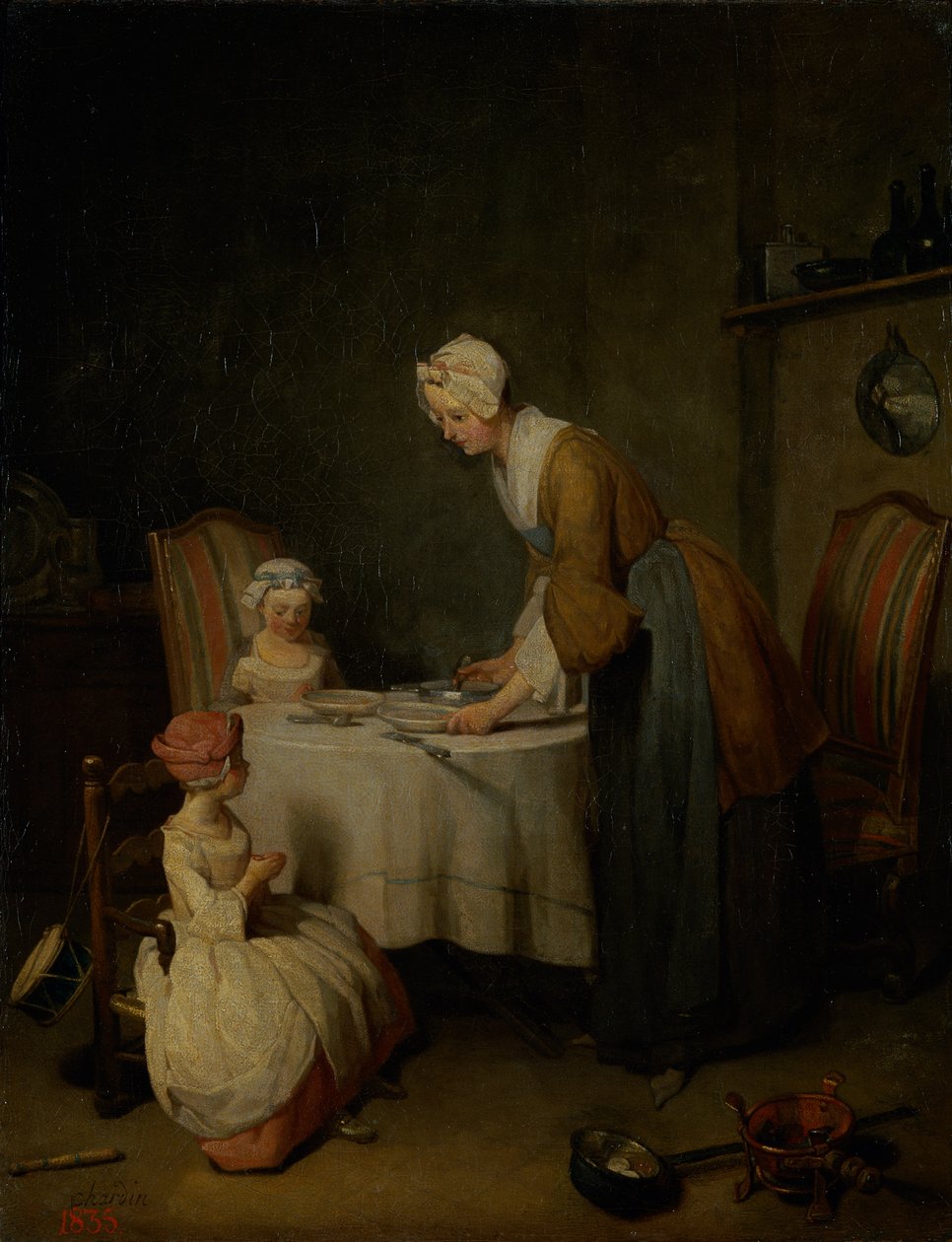 Łaska przed posiłkiem, 1744 (zob. też 21375 i 68348) autorstwa Jean Baptiste Simeon Chardin