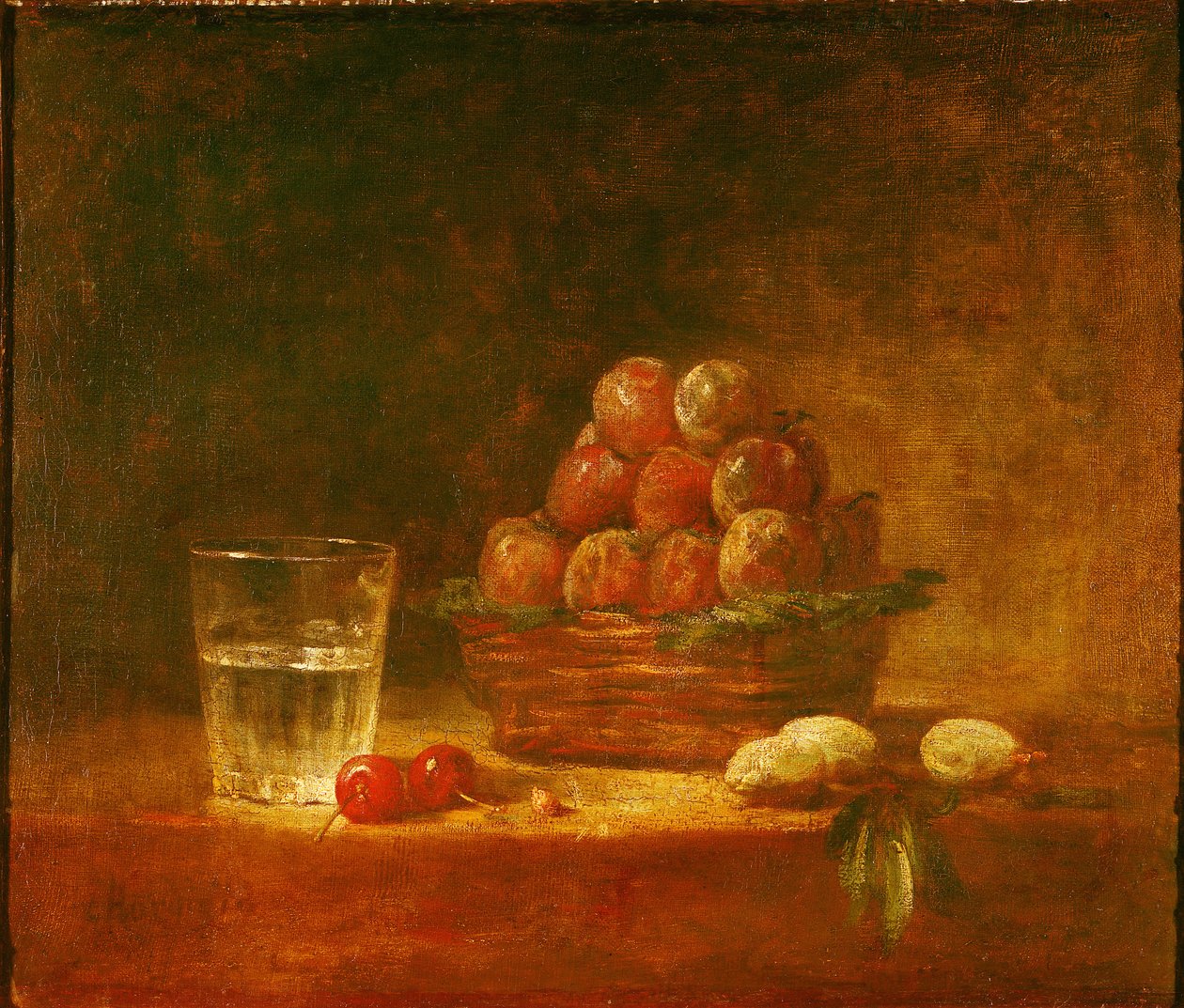 Martwa natura z owoców i szklanki, 1759 autorstwa Jean Baptiste Simeon Chardin