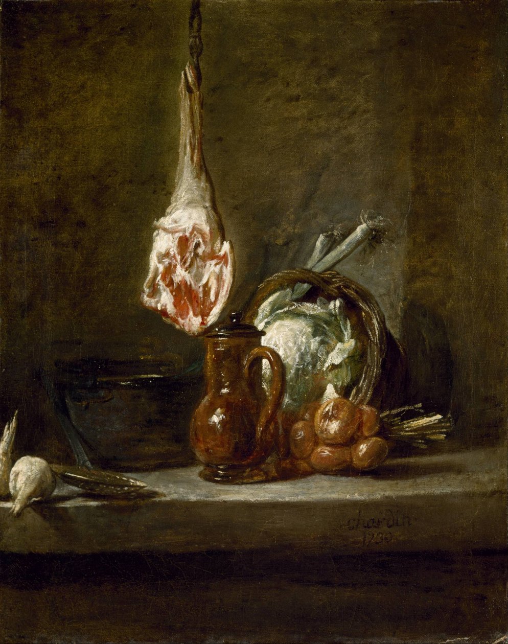 Martwa natura z nogą jagnięcą autorstwa Jean Baptiste Simeon Chardin