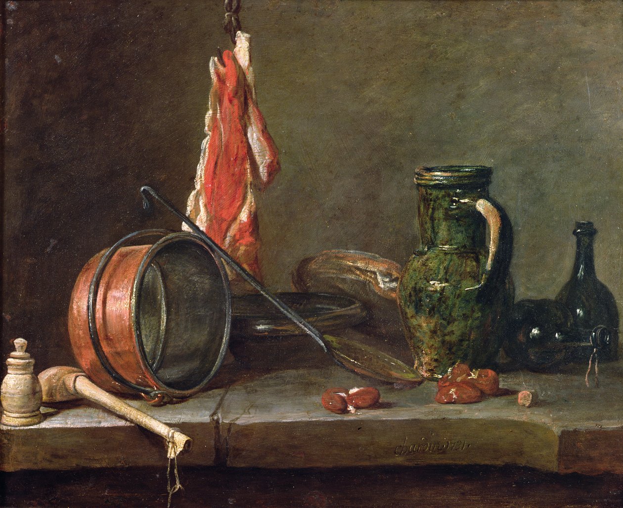 Martwa natura: Menu na święto, 1731 (olej na miedzi) autorstwa Jean Baptiste Simeon Chardin
