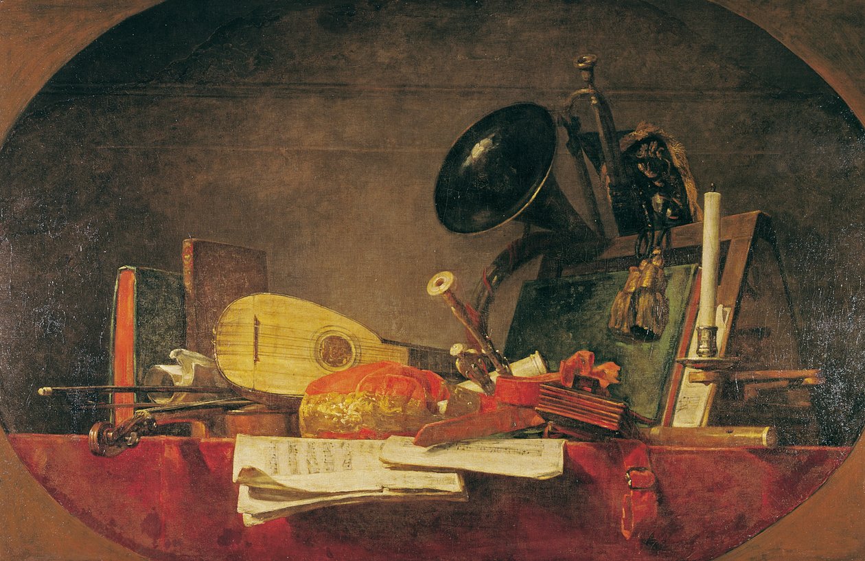 Atrybuty muzyki, 1765 autorstwa Jean Baptiste Simeon Chardin