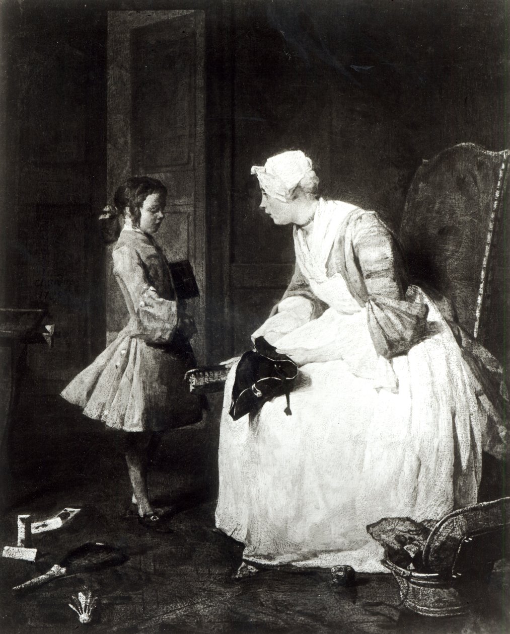 Guwernantka, 1739 autorstwa Jean Baptiste Simeon Chardin
