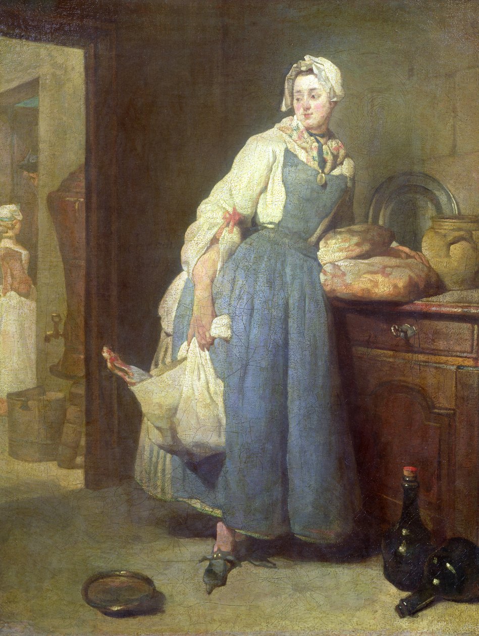Pomoc kuchenna z przyborami, 1739 autorstwa Jean Baptiste Simeon Chardin