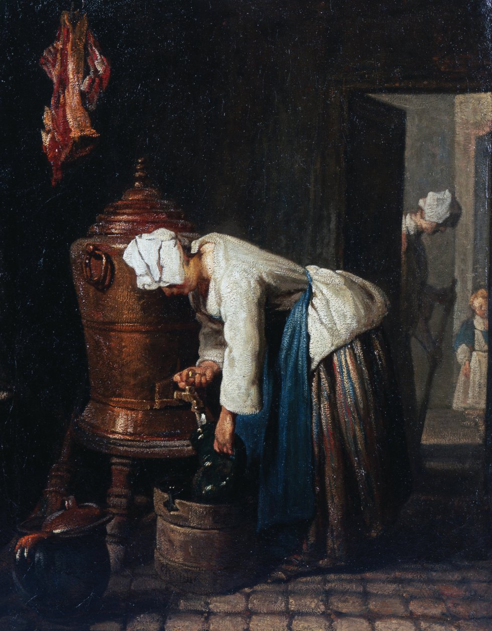 Kobieta rysująca wodę w cysternie autorstwa Jean Baptiste Simeon Chardin