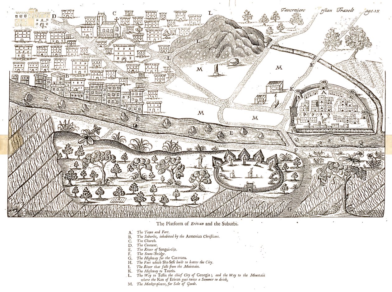 Panorama Erivan autorstwa Jean Baptiste Tavernier