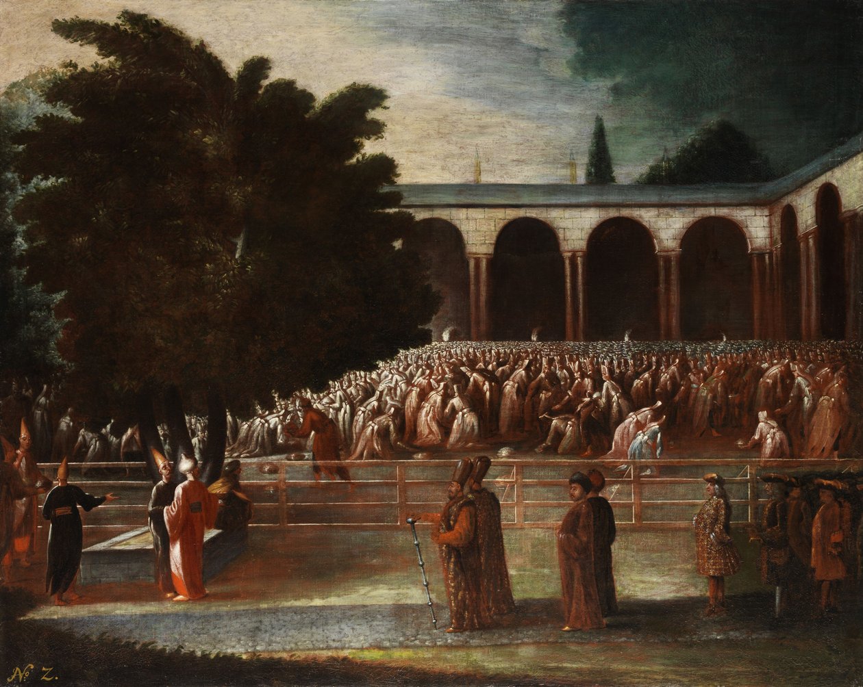 Ambasadorzy udają się na audiencję u sułtana Achmeda III autorstwa Jean Baptiste Vanmour