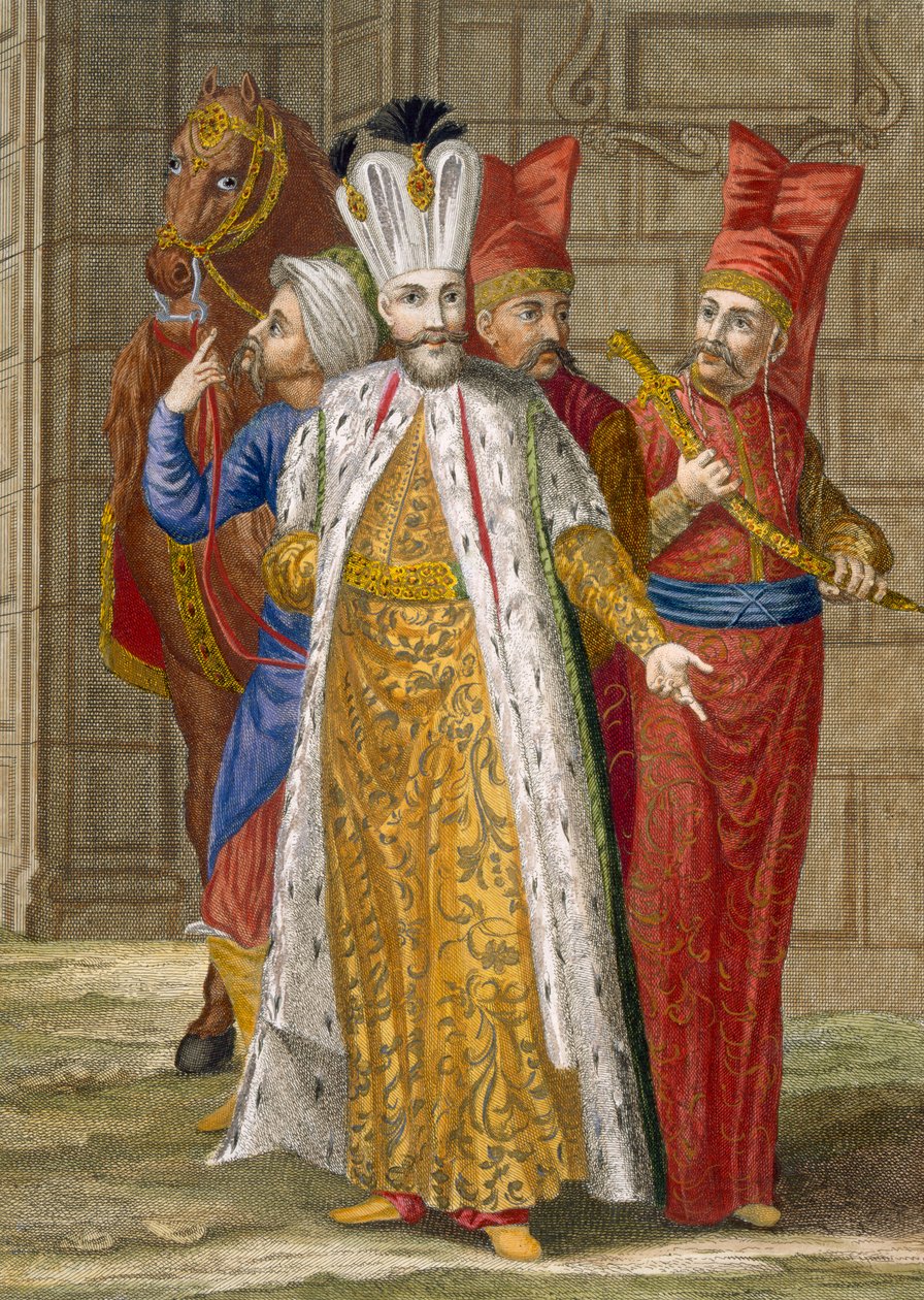Sułtan Ahmed III, ok. 1708 autorstwa Jean Baptiste Vanmour