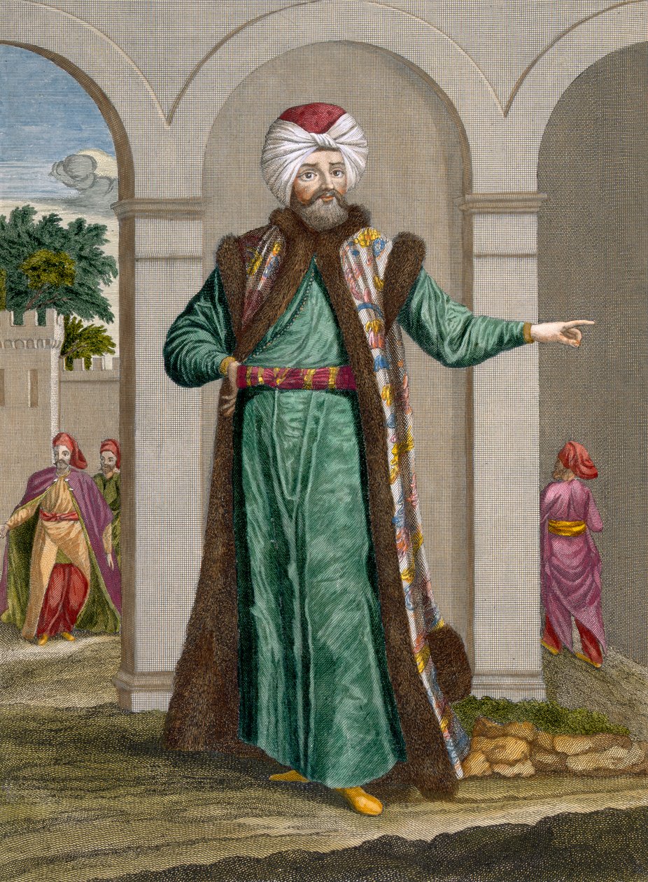 Bostangi-Bachi, tablica 18 z "Kolekcji stu rycin przedstawiających różne ludy Lewantu" Charlesa de Ferriol, rytowana przez Gerarda Scotina (1671-1716), 1707-08 (kolorowana) autorstwa Jean Baptiste Vanmour