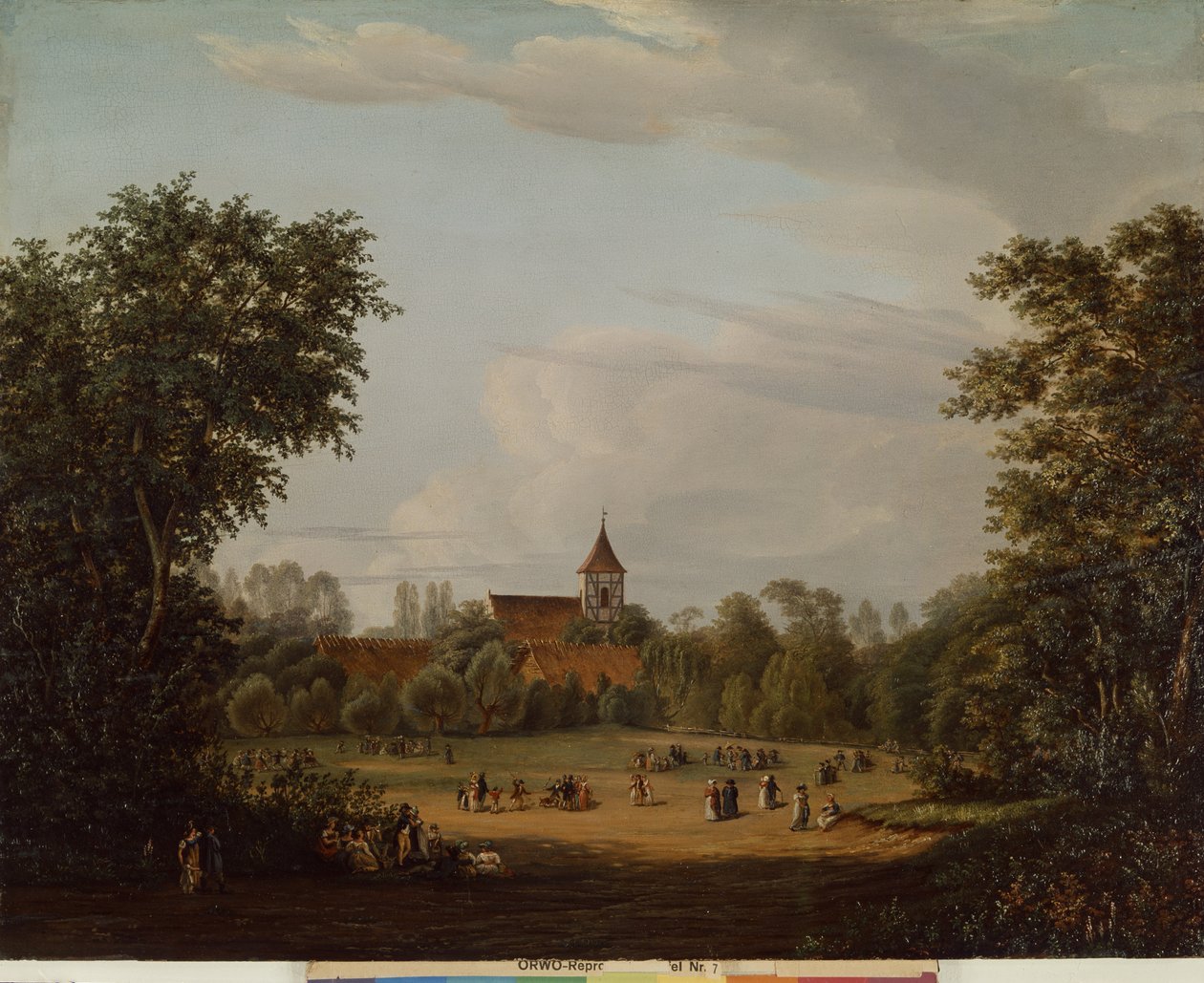 Widok wiejskiego kościoła, Pankow, 1835 autorstwa Jean Bartheleney Pascal