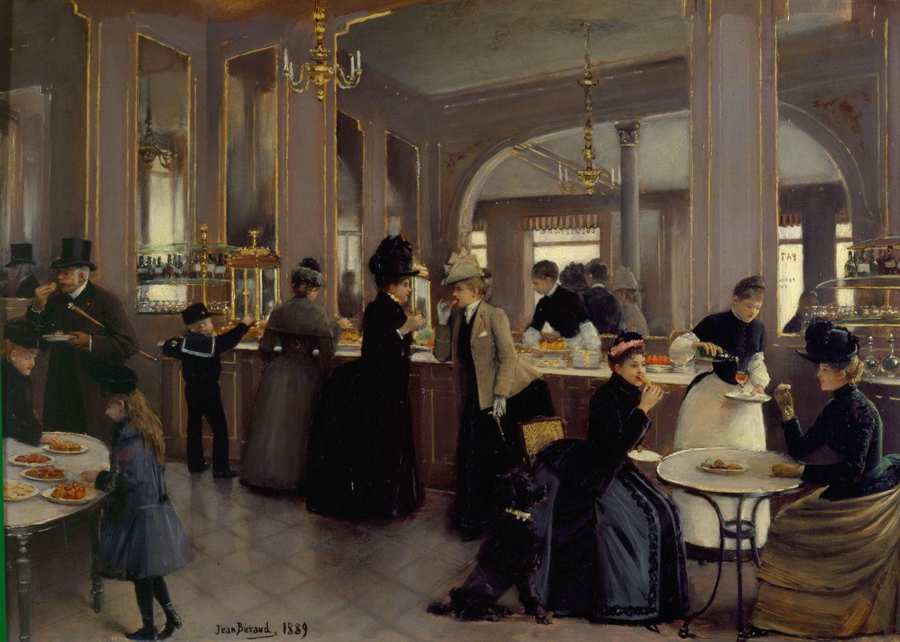 La Patisserie Gloppe au Champs-Elyseesn autorstwa Jean Beraud