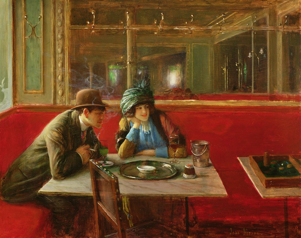 At the Cafe (panel) autorstwa Jean Beraud