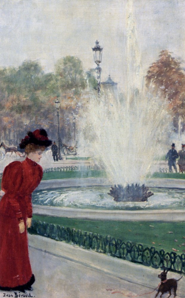 Parisienne w Rond-Point Des Champs-Elysees autorstwa Jean Beraud