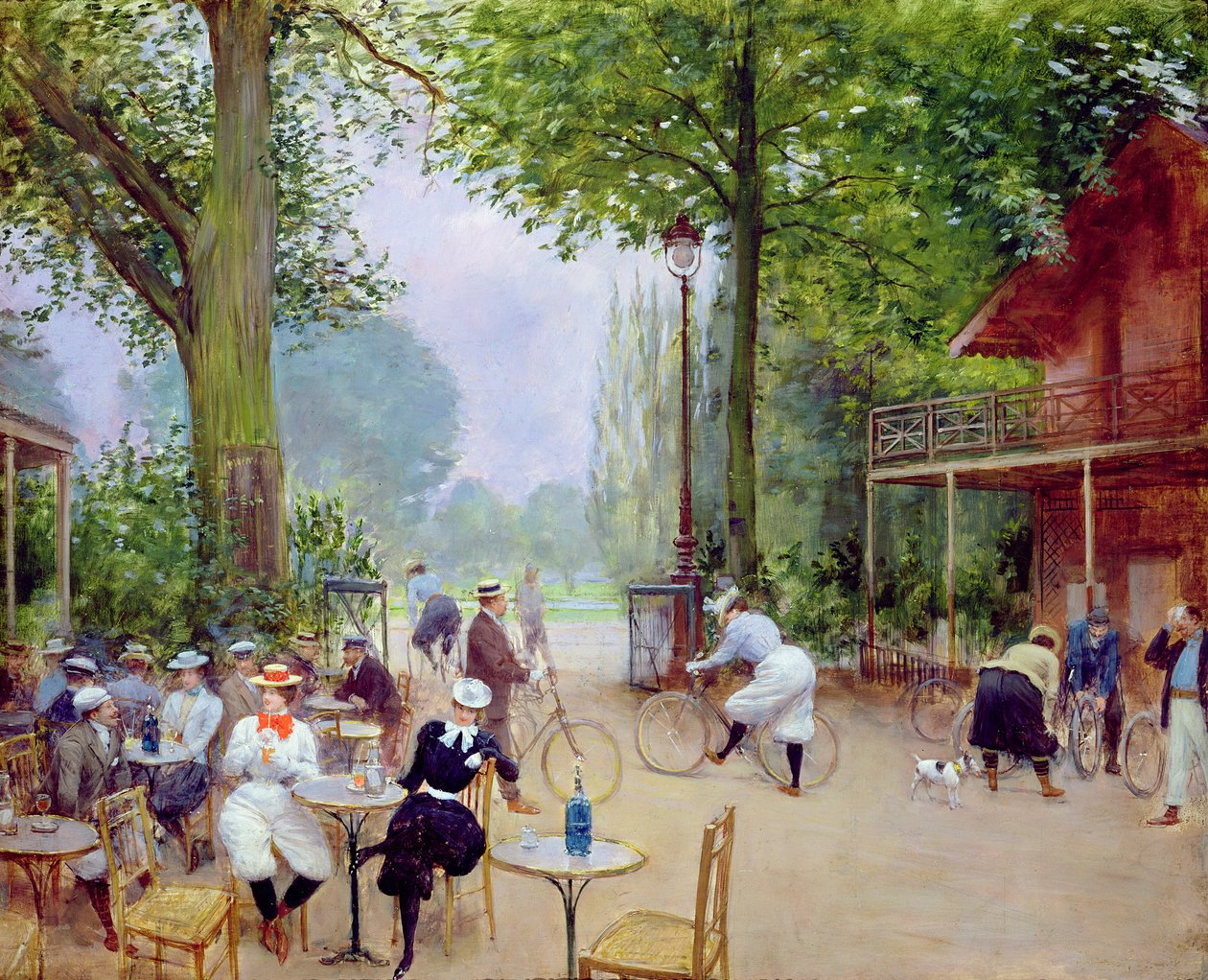 Chalet du Cycle w Bois de Boulogne, ok. 1900 r. autorstwa Jean Beraud