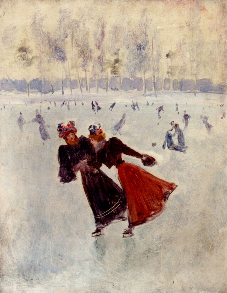 Kobiety na łyżwach autorstwa Jean Beraud