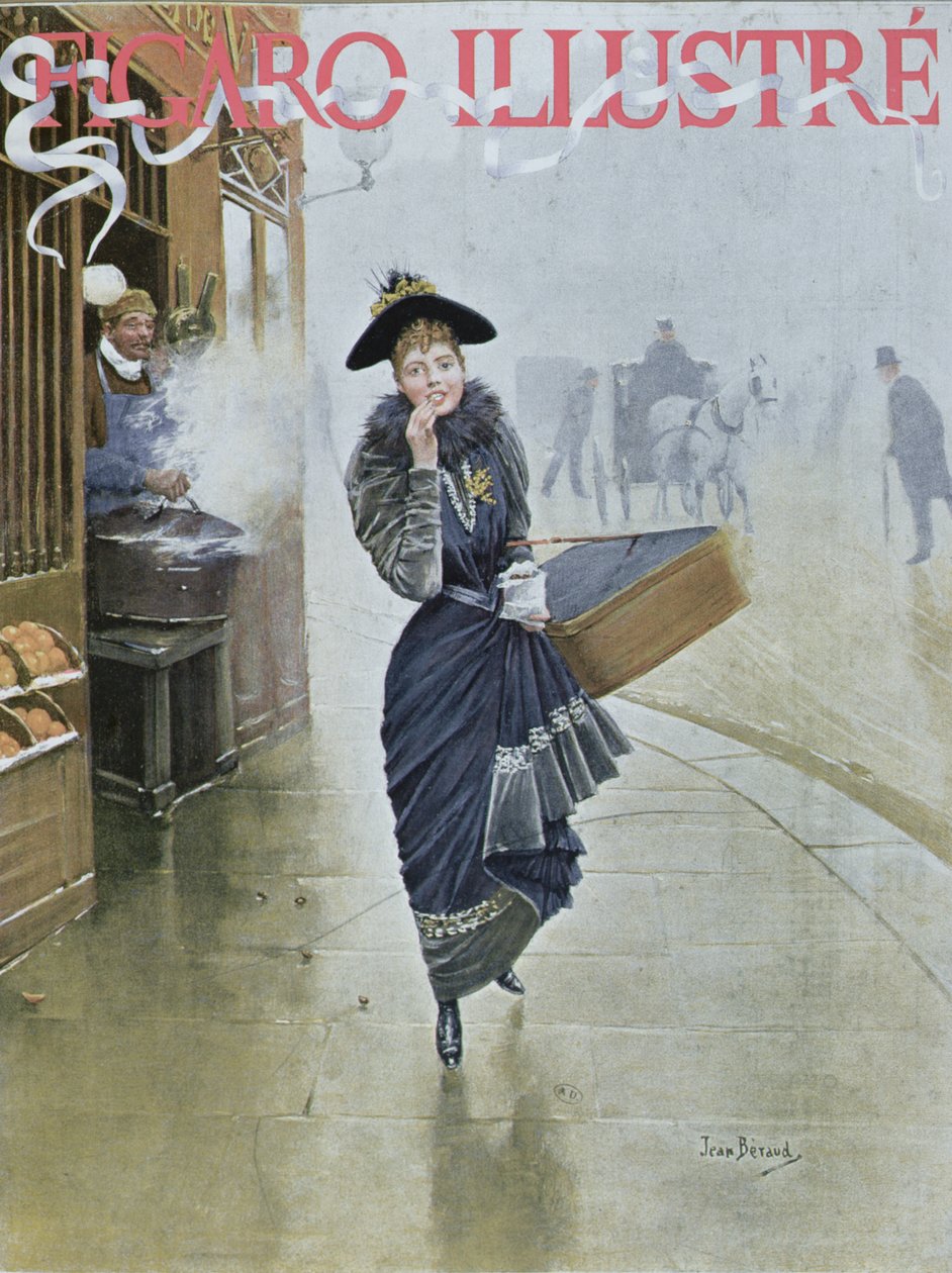 Młody paryski kapelusznik, ilustracja na okładce "Figaro Illustre", luty 1892 r. autorstwa Jean Beraud