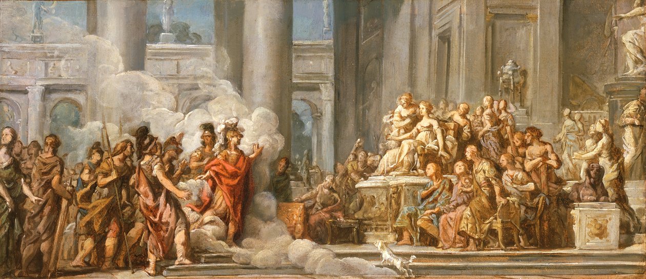 Przybycie Eneasza do Kartaginy, 1772-4 autorstwa Jean Bernard Restout