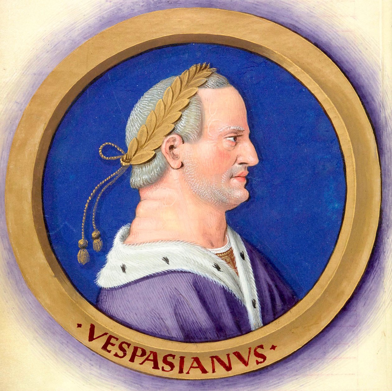 Opis dwunastu Cezarów z ich postaciami 10-Wespazjan autorstwa Jean Bourdichon