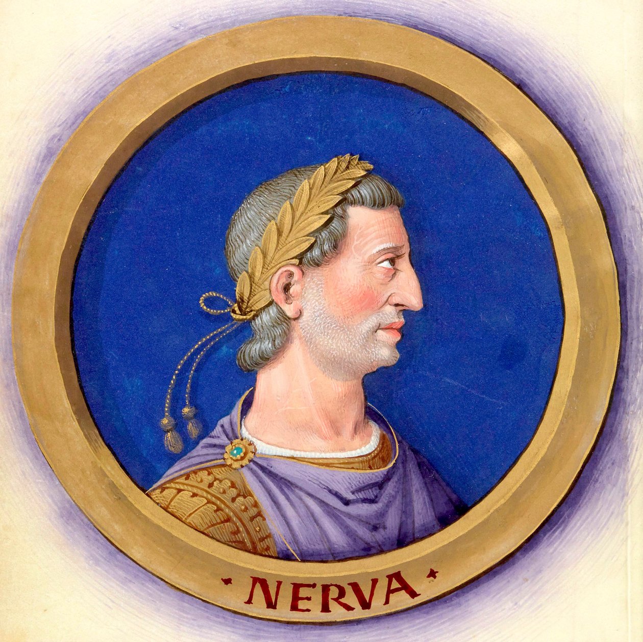 Opis dwunastu Cezarów z ich postaciami 13-Nerva autorstwa Jean Bourdichon