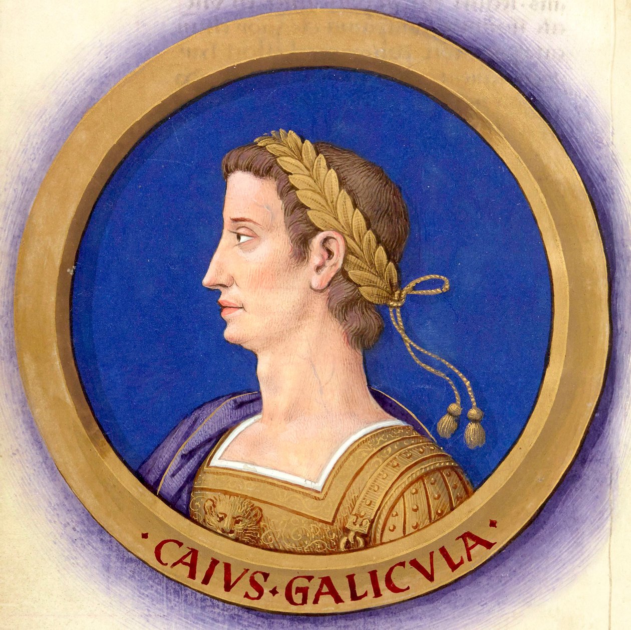 Opis dwunastu Cezarów z ich postaciami 4-Caligula autorstwa Jean Bourdichon