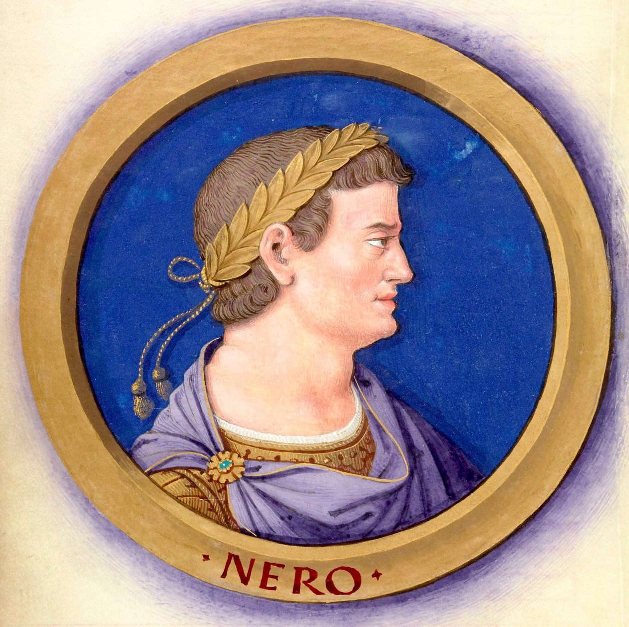 Opis dwunastu Cezarów z ich postaciami 6-Nero autorstwa Jean Bourdichon