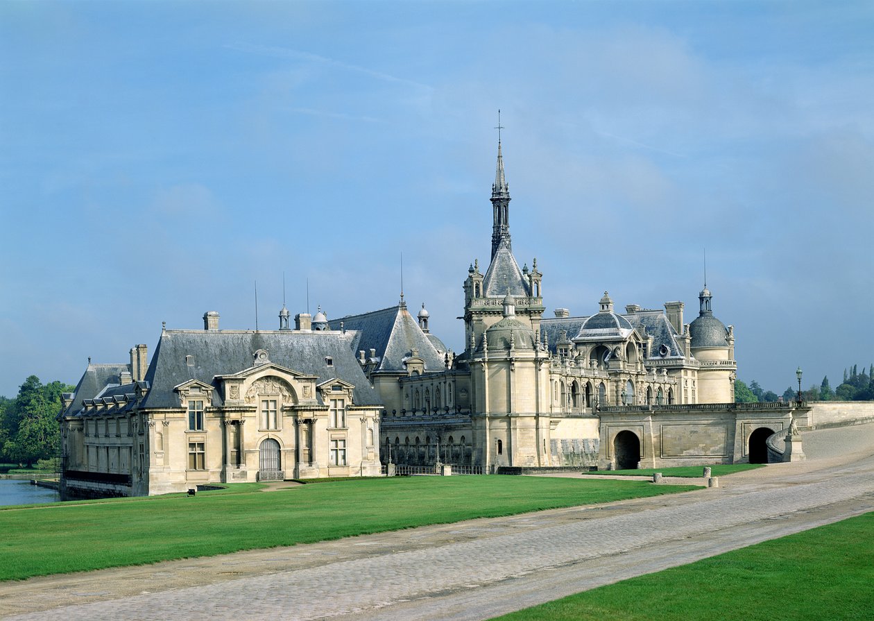 Petit Chateau, zwany także Chatelet lub Capitainerie, wieża kaplicy i Grand Chateau, ok. 1560 autorstwa Jean Bullant