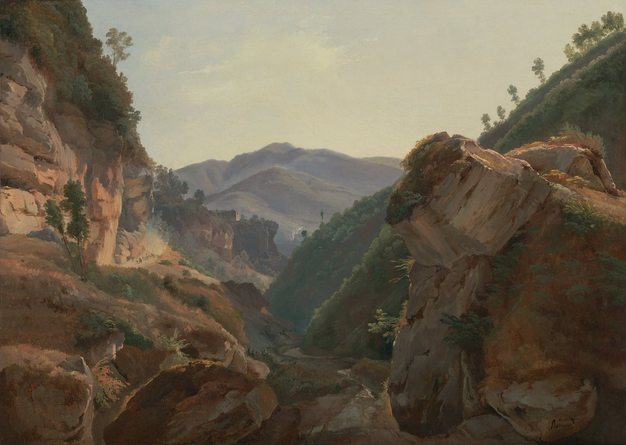Górski krajobraz z drogą do Neapolu autorstwa Jean Charles Joseph Rémond