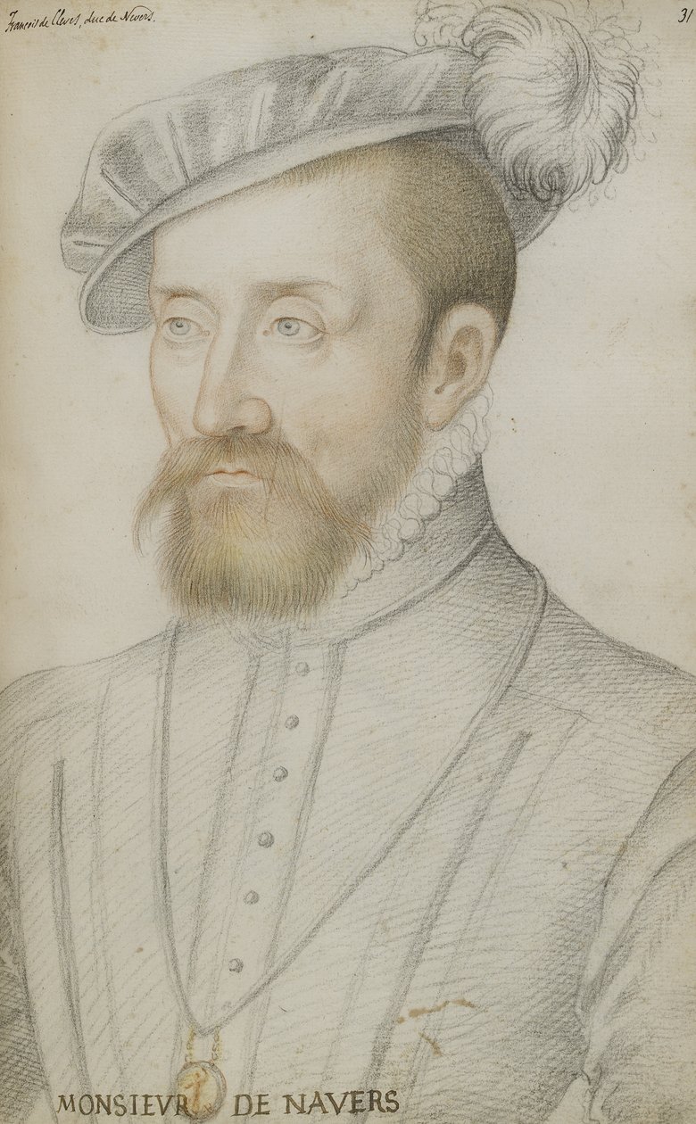 François de Cleves (czarna, czerwona i żółta kreda na papierze) autorstwa Jean Clouet